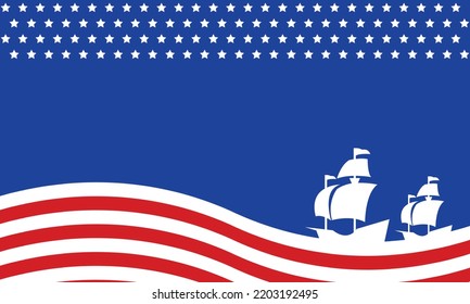 Columbus Day Background with Ship Silhouette, and Copy Space Area. Suitable to be placed on content with that theme