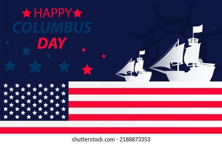 Columbus Day Hintergrund mit Schiff und Rädern Silhouette. Geeignet auf Inhalte mit diesem Thema platziert.