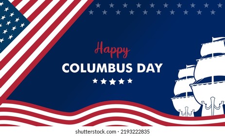 Columbus Day Background Silhouette Ship Stock Vector (Royalty Free ...