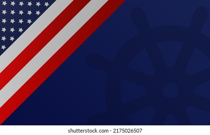 Columbus Day Background with Silhouette of Steer Wheel and Copy Space Area. Suitable to place on content with that theme.