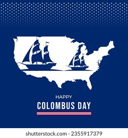 columbus day background with USA maps and flag illustration