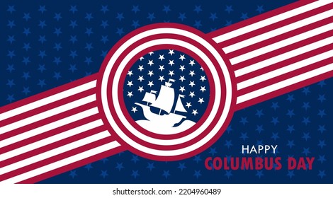 Ilustración Gráfica Del Vector De Fondo Del Día De Colón, Con Colores De Bandera De Estados Unidos. Adecuado para fondos, volantes, pancartas, etc.