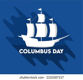 Columbus day with blue background 