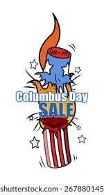 Columbus Day Bomb Explosion Offer Sale Banner