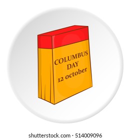 Columbus day calendar icon. artoon illustration of vector icon for web