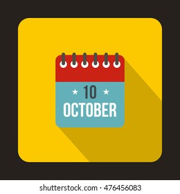 Columbus Day calendar icon in flat style isolated with long shadow