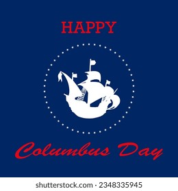 Columbus day card or background, poster. Vector illustration