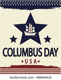 Columbus day card or background. vector illustration.