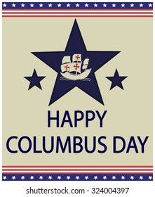 Columbus day card. Vector illustration.