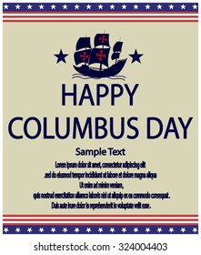 Columbus day card.Vector illustration.