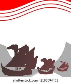 Columbus day celebration background template with sailing ship decoration