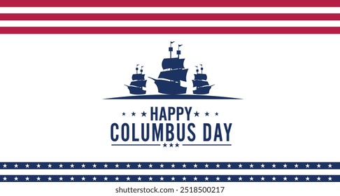  Columbus Day celebration with ship, Columbus Day background design  Vector illustration