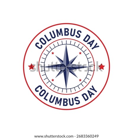 Columbus Day Compass Rose Vector Emblem