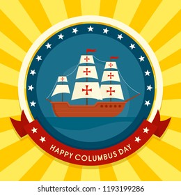 Columbus day concept background. Flat illustration of columbus day vector concept background for web design
