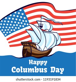 Columbus day concept banner. Cartoon illustration of columbus day vector concept banner for web design