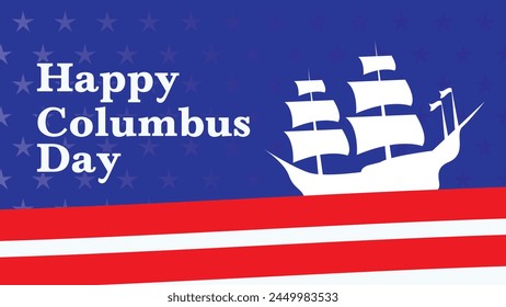 Columbus Day Event Background, With American Flag Color