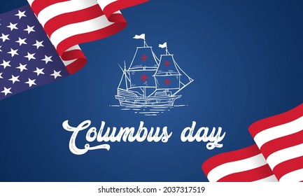 Columbus day greeting card or background. vector illustration.