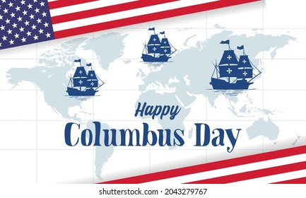 Columbus day greeting card or background. vector illustration.