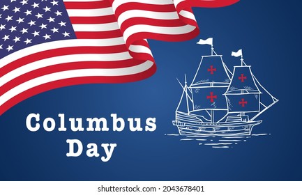 Columbus day greeting card or background. vector illustration.