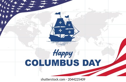 Columbus day greeting card or background. vector illustration.