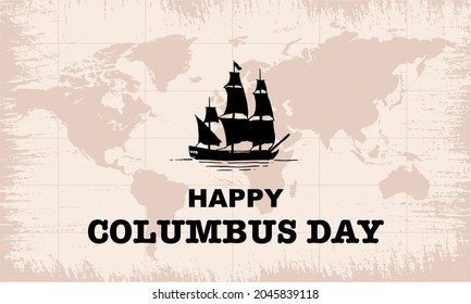 Columbus day greeting card or background. vector illustration.