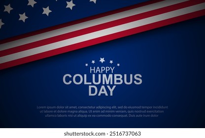 Columbus Day. Holiday concept. Template for background, banner, card, poster with text inscription