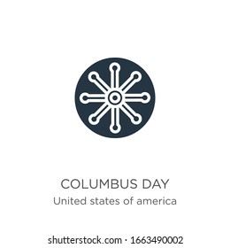Vector de icono de Columbus day. Icono de moda del día de columbus plano de los Estados Unidos de la colección aislado en fondo blanco. La ilustración vectorial puede utilizarse para el diseño gráfico web y móvil, el logotipo, 