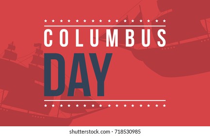 Columbus day on red background