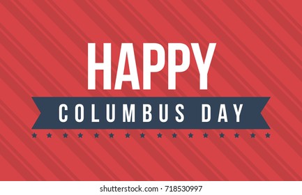 Columbus day on red background