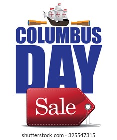 Columbus Day Sale Design. EPS 10 vector royalty free stock illustration for ad, promotion, poster, flier, blog, article, social media, marketing