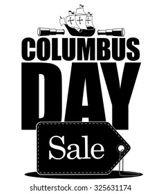 Columbus Day Sale Design. EPS 10 vector royalty free stock illustration for ad, promotion, poster, flier, blog, article, social media, marketing