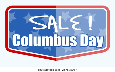 Columbus Day Sale Label Banner