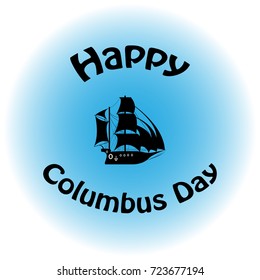 Columbus Day . Ship vector logo design template. sailboat or frigate icon. yacht. Silhouette. vector illustration.