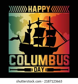 Columbus day t-shirt design and vector