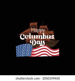 Columbus Day Typography T Shirt