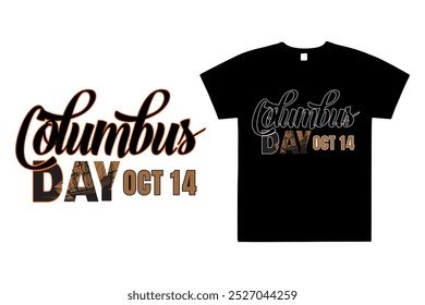 Columbus Day typography t-shirt design Illustration