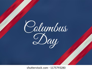 Columbus Day United States national holiday with Columbus ship. Happy Columbus Day vector illustration