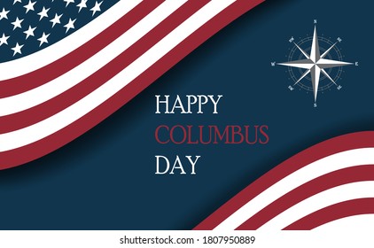 Columbus Day with usa flag