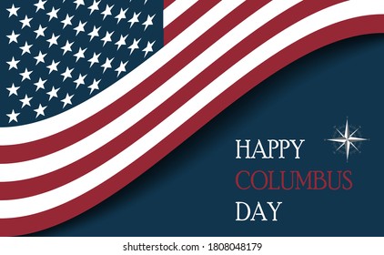 Columbus Day with usa flag