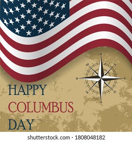 Columbus Day with usa flag