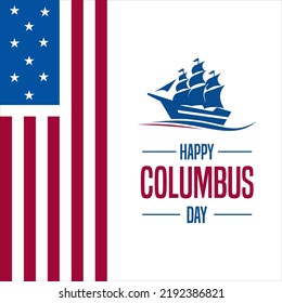 Columbus Day USA greeting card background Vector illustration.