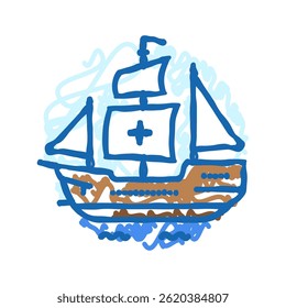 columbus day usa holiday doodle icon sketch vector. columbus day usa holiday sign. isolated symbol illustration