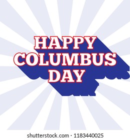 Columbus Day vector background. USA patriotic template with text for posters, decoration in colors of american flag. Anniversary of Christopher Columbus's arrival in the Americas