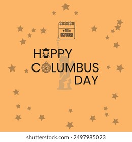 Columbus Day with yollow background