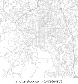 Columbus, Georgia, USA, bright outlined vector map with bigger and minor roads and steets created for infographic backgrounds.