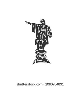 Columbus Icon Silhouette Illustration. Barcelona Vector Graphic Pictogram Symbol Clip Art. Doodle Sketch Black Sign.