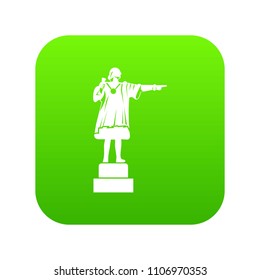 Columbus monument icon digital green for any design isolated on white vector illustration