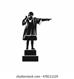 Columbus monument icon in simple style isolated on white background. Landmark symbol