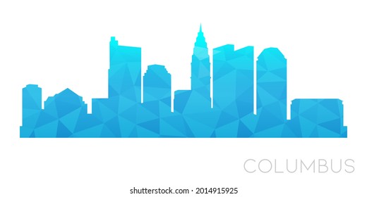 Columbus, OH, USA Low Poly Skyline Clip Art City Design. Geometric Polygon Graphic Horizon Icon. Vector Illustration Symbol.