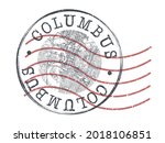 Columbus, OH, USA Stamp Map Postal. Silhouette Seal Roads and Streets. Passport Round Design. Vector Icon. Design Retro Travel National Symbol.